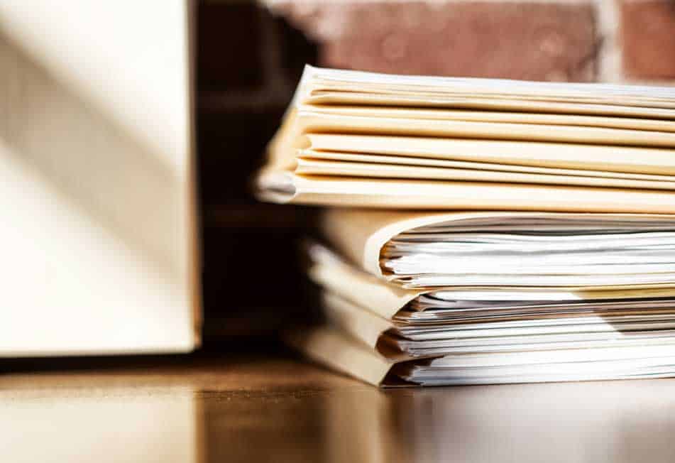 Discrimination claims - files of folders on a desk